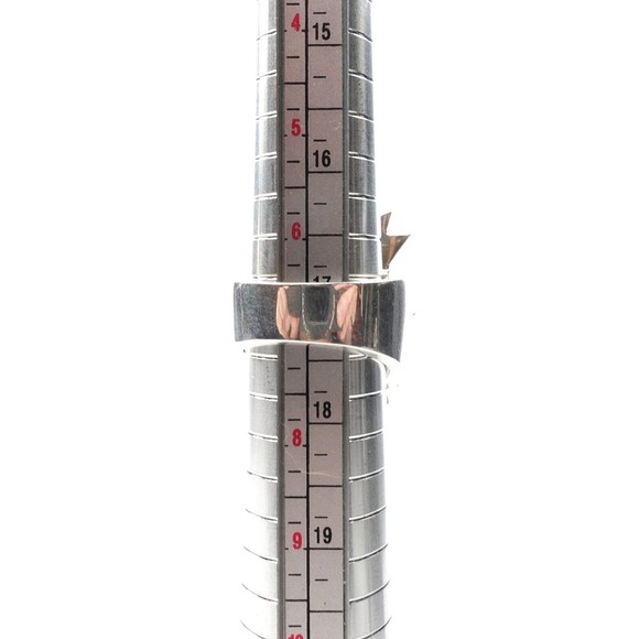 King Baby Studio Carved Jet Arrowhead In Sawtooth Ring Fine Silver .925 Size 7 - Picture 11 of 12